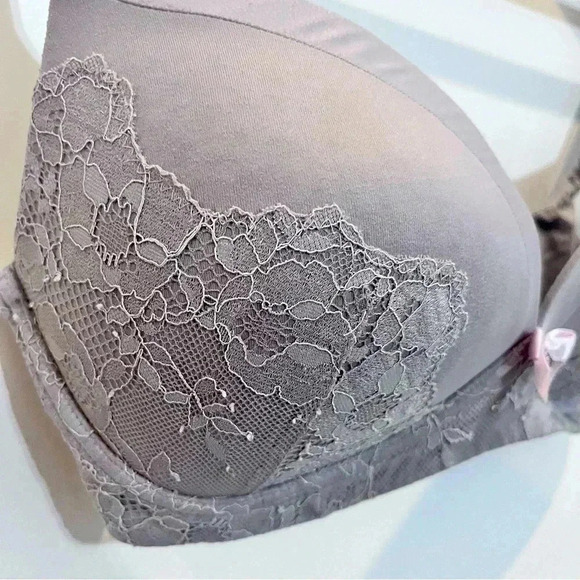 Victoria Secret Bra Body by Victoria No Wire Purple Grey Detachable Straps 34D - Picture 2 of 7